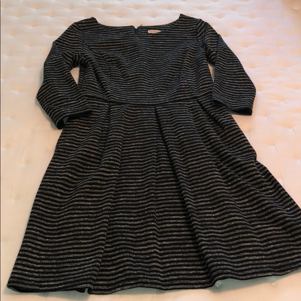 Merona Striped Ponte Pocket Dress M